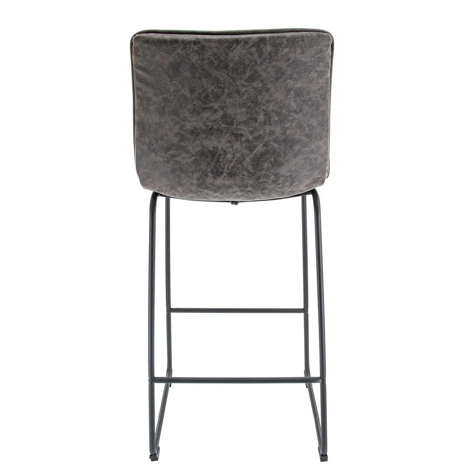 Brooklyn 29.9" Modern Leather Bar Stool With Black Iron Base & Footrest Set of 2 - Elax Furniture