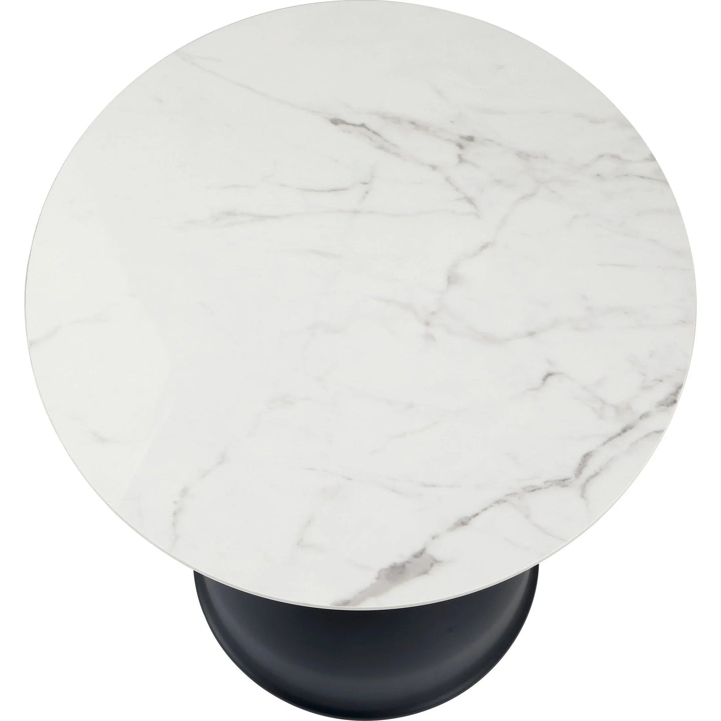 Bento Sintered Stone Top Side Table Round Accent Table Indoor Nightstand with Stainless Steel - Elax Furniture