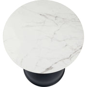 Bento Sintered Stone Top Side Table Round Accent Table Indoor Nightstand with Stainless Steel - Elax Furniture