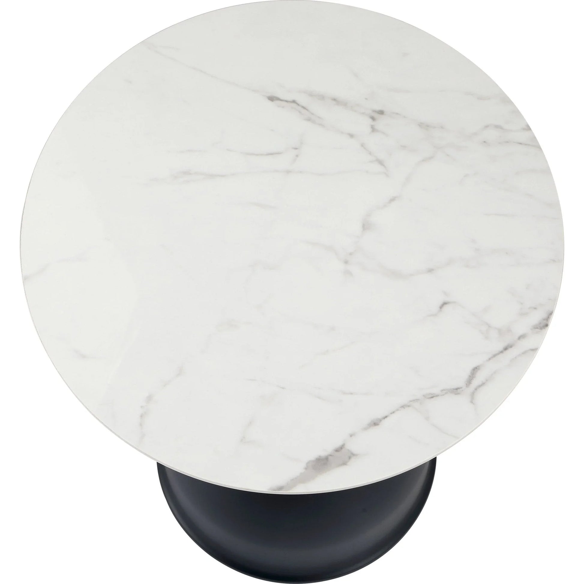 Bento Sintered Stone Top Side Table Round Accent Table Indoor Nightstand with Stainless Steel - Elax Furniture