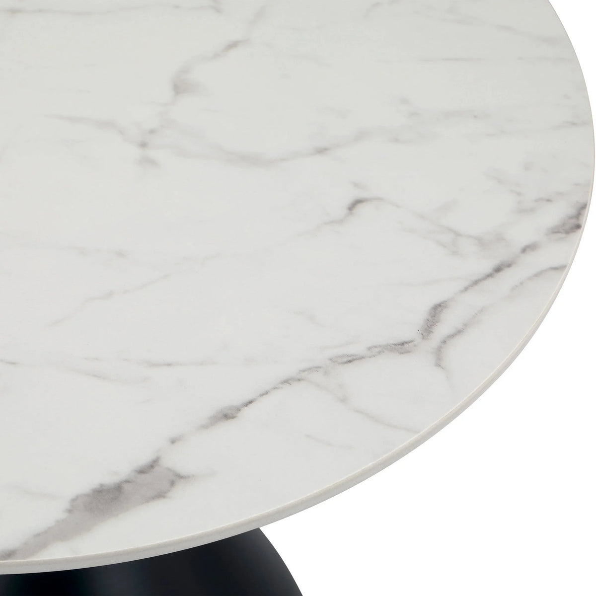 Bento Sintered Stone Top Side Table Round Accent Table Indoor Nightstand with Stainless Steel - Elax Furniture