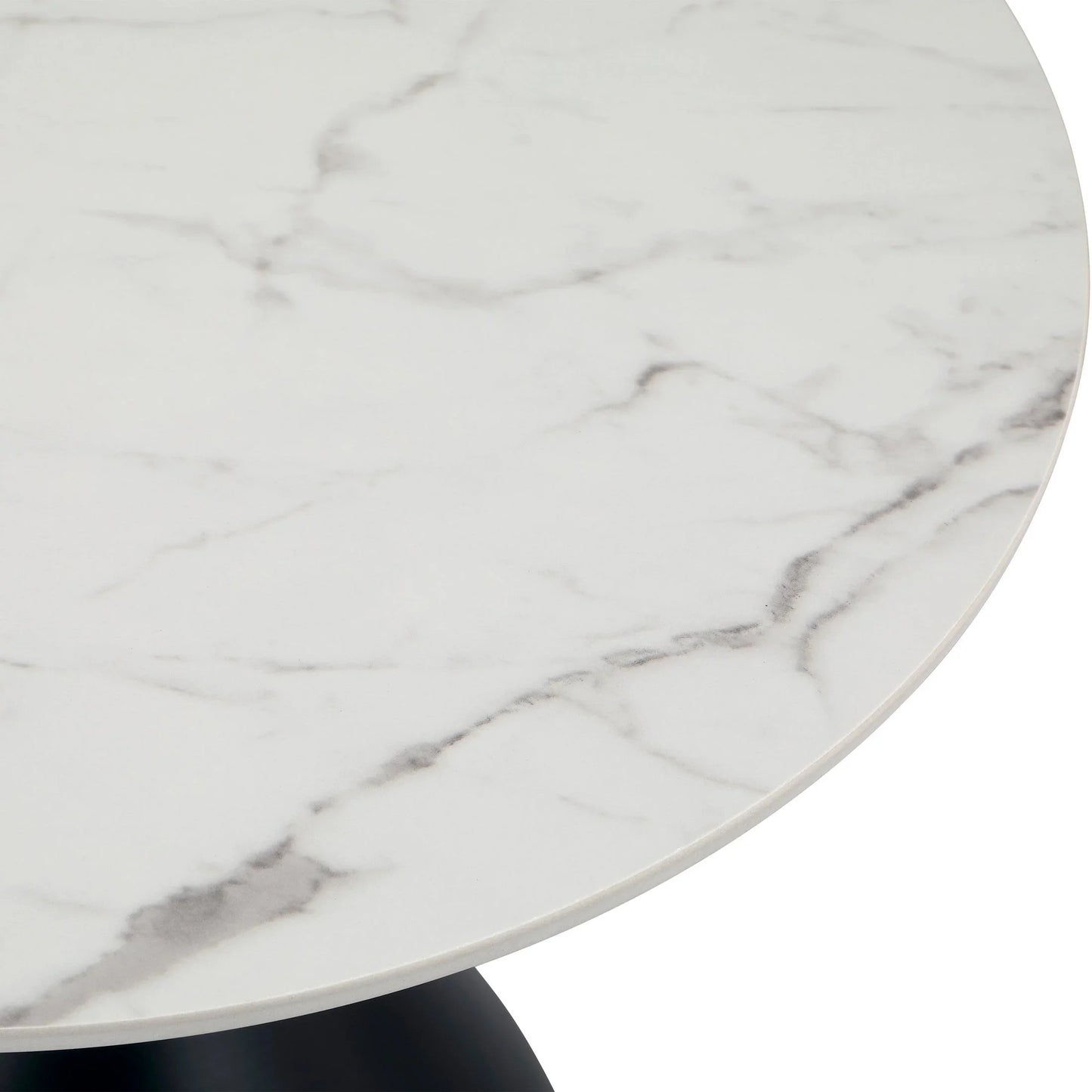 Bento Sintered Stone Top Side Table Round Accent Table Indoor Nightstand with Stainless Steel - Elax Furniture