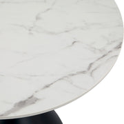 Bento Sintered Stone Top Side Table Round Accent Table Indoor Nightstand with Stainless Steel - Elax Furniture