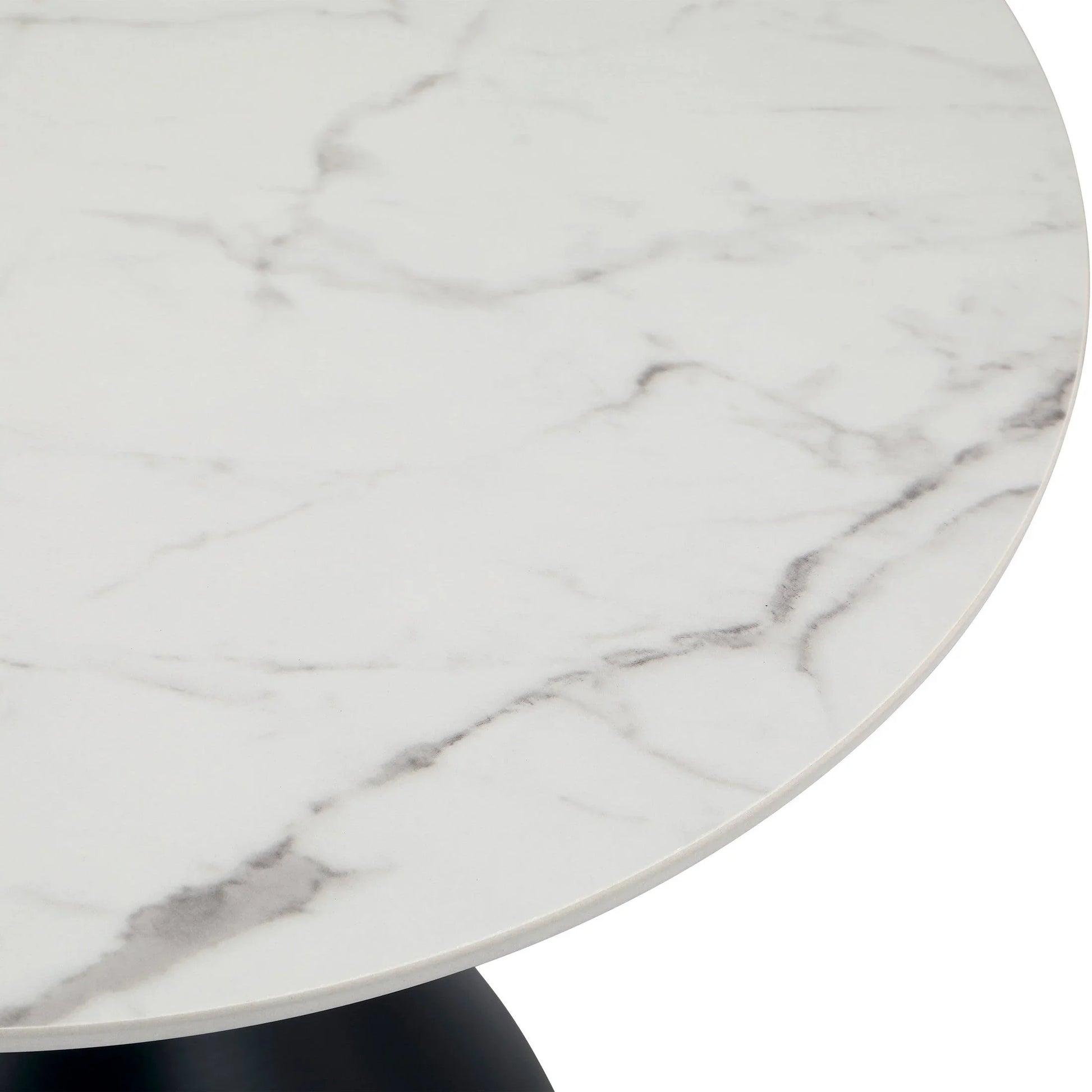 Bento Sintered Stone Top Side Table Round Accent Table Indoor Nightstand with Stainless Steel - Elax Furniture