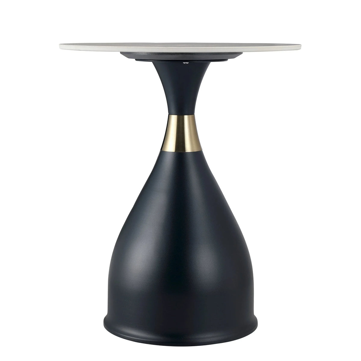 Bento Sintered Stone Top Side Table Round Accent Table Indoor Nightstand with Stainless Steel - Elax Furniture