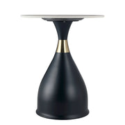 Bento Sintered Stone Top Side Table Round Accent Table Indoor Nightstand with Stainless Steel - Elax Furniture
