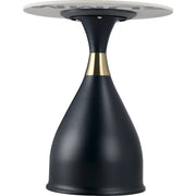 Bento Sintered Stone Top Side Table Round Accent Table Indoor Nightstand with Stainless Steel - Elax Furniture