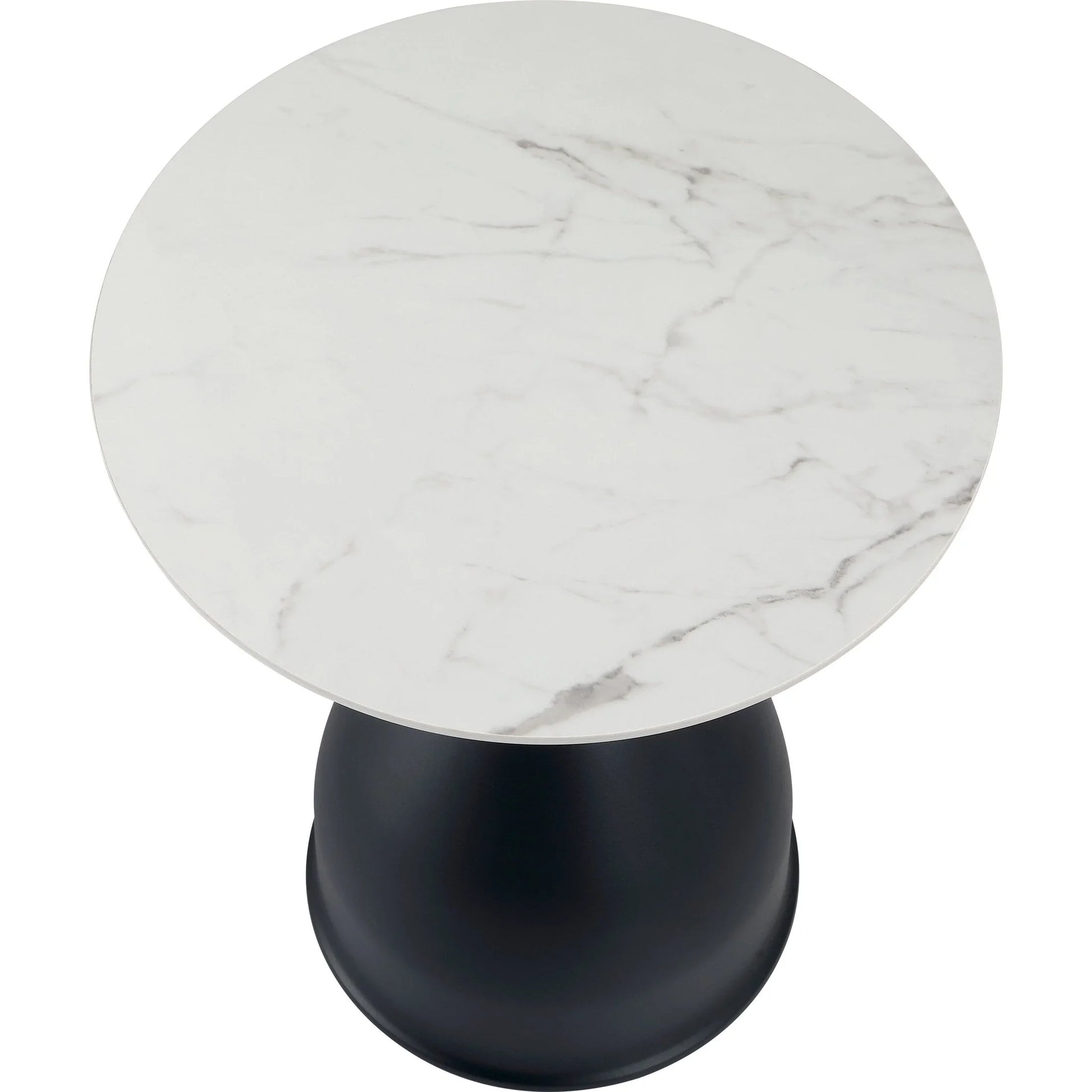 Bento Sintered Stone Top Side Table Round Accent Table Indoor Nightstand with Stainless Steel - Elax Furniture