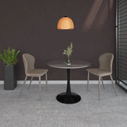 Bristol Round Dining Table with Glass Top and Iron Pedestal Base - Elax Furniture