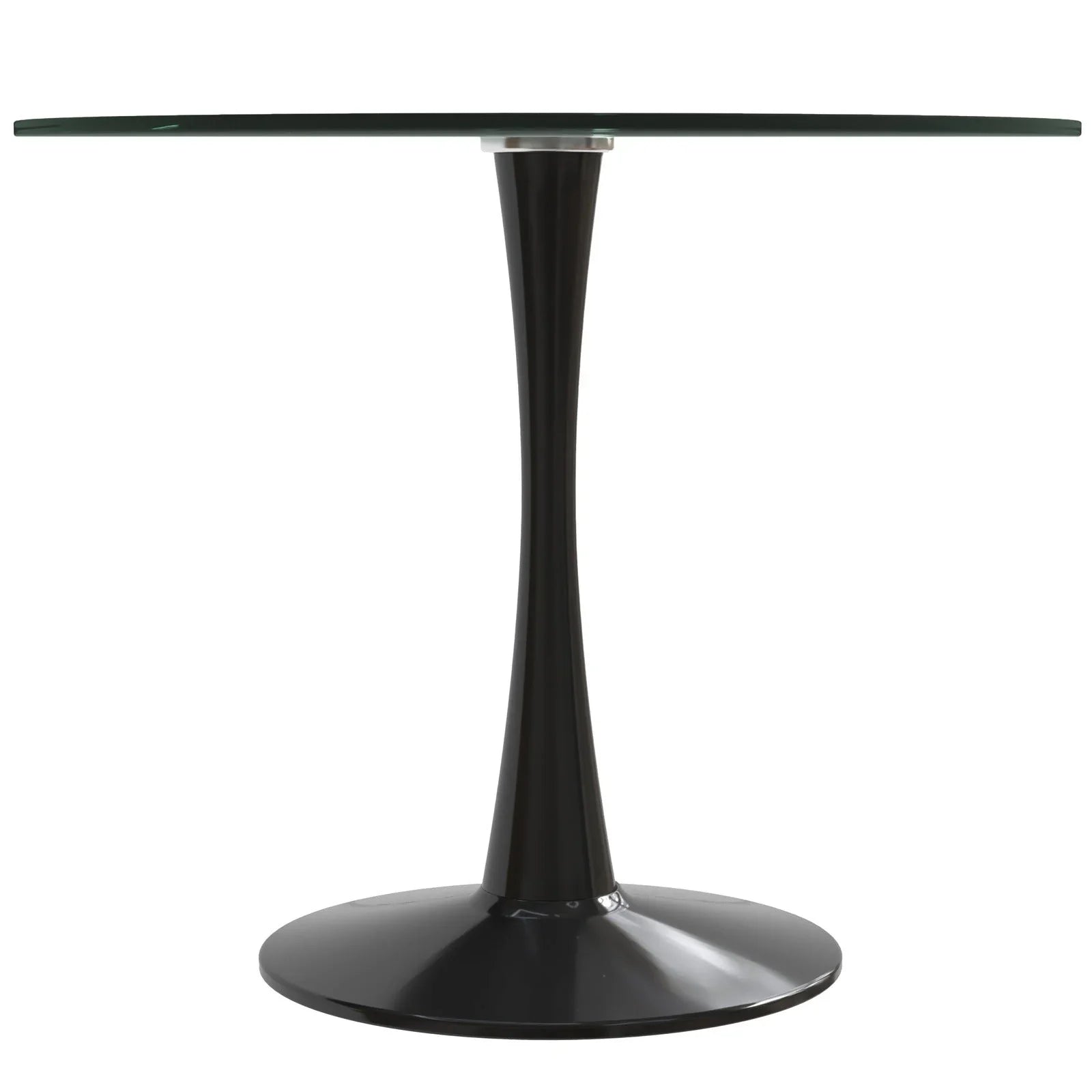 Bristol Round Dining Table with Glass Top and Iron Pedestal Base - Elax Furniture