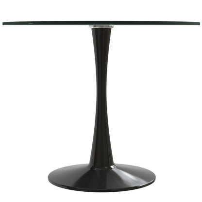 Bristol Round Dining Table with Glass Top and Iron Pedestal Base - Elax Furniture