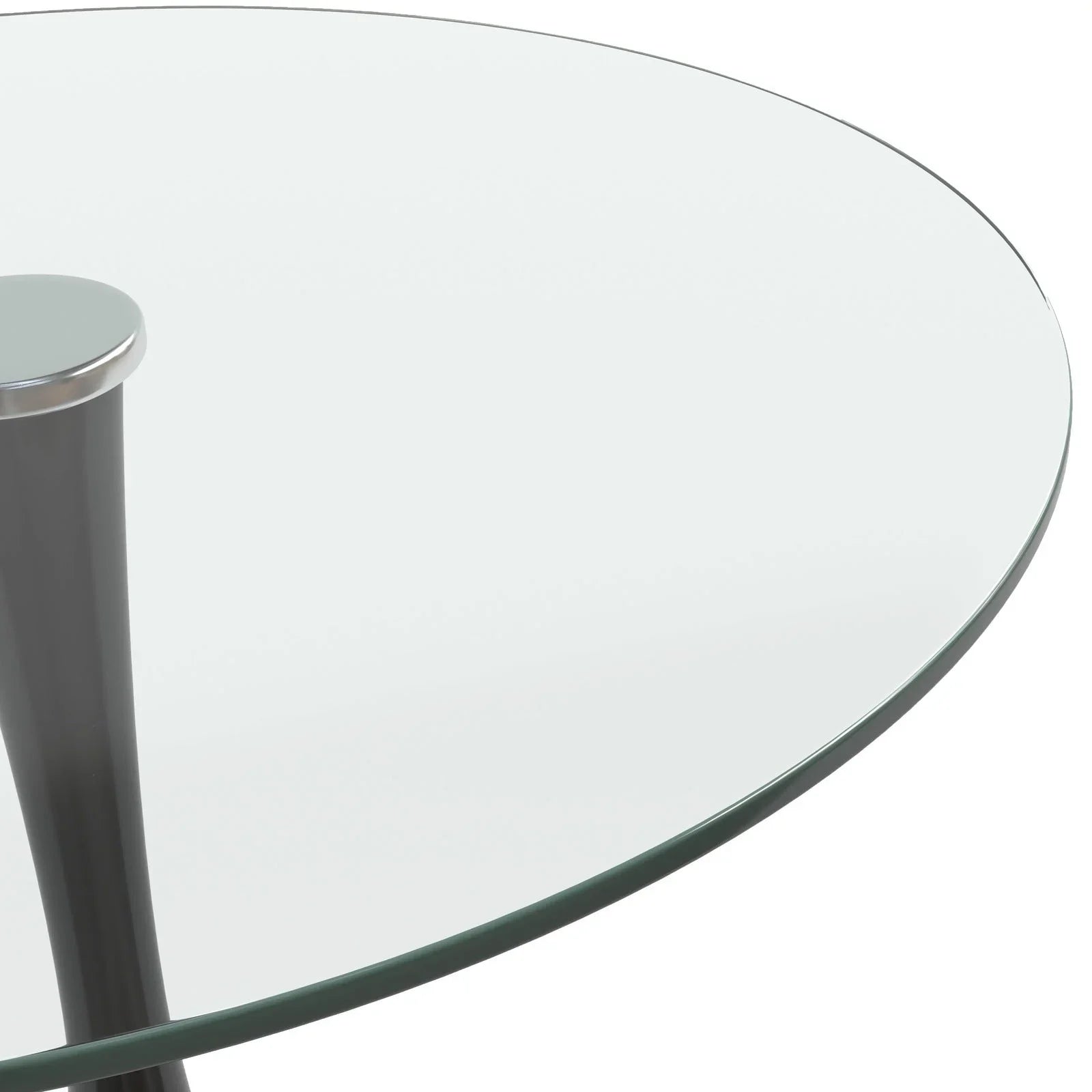 Bristol Round Dining Table with Glass Top and Iron Pedestal Base - Elax Furniture