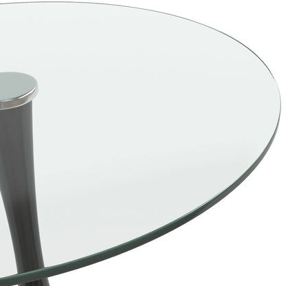 Bristol Round Dining Table with Glass Top and Iron Pedestal Base - Elax Furniture