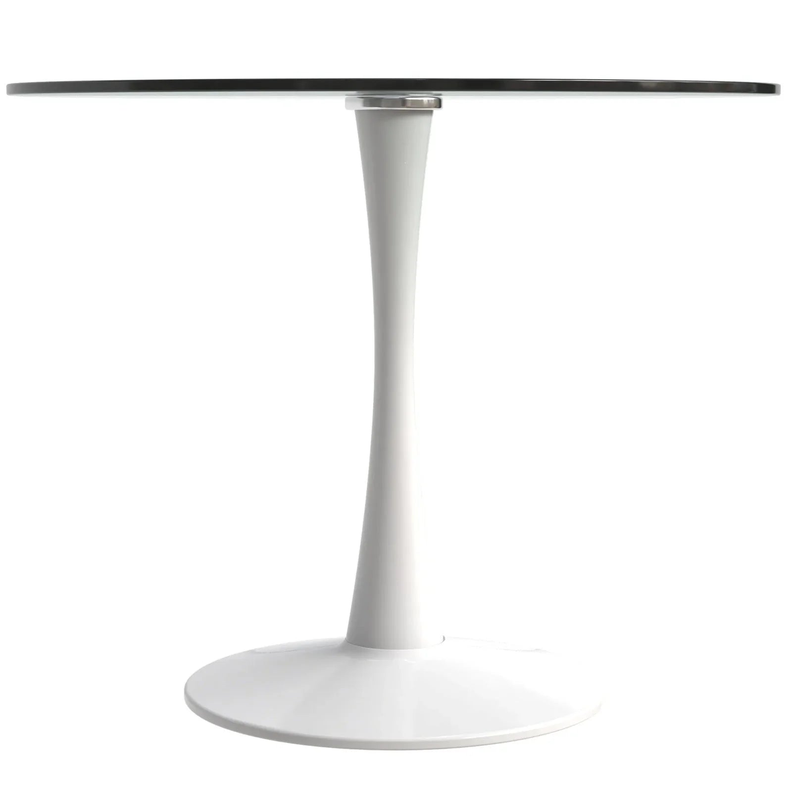 Bristol Round Dining Table with Glass Top and Iron Pedestal Base - Elax Furniture