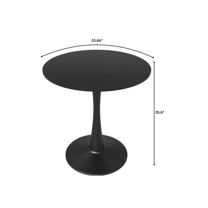 Bristol 24" Round Dining Table with MDF Wood Tabletop in Black Steel - Elax Furniture