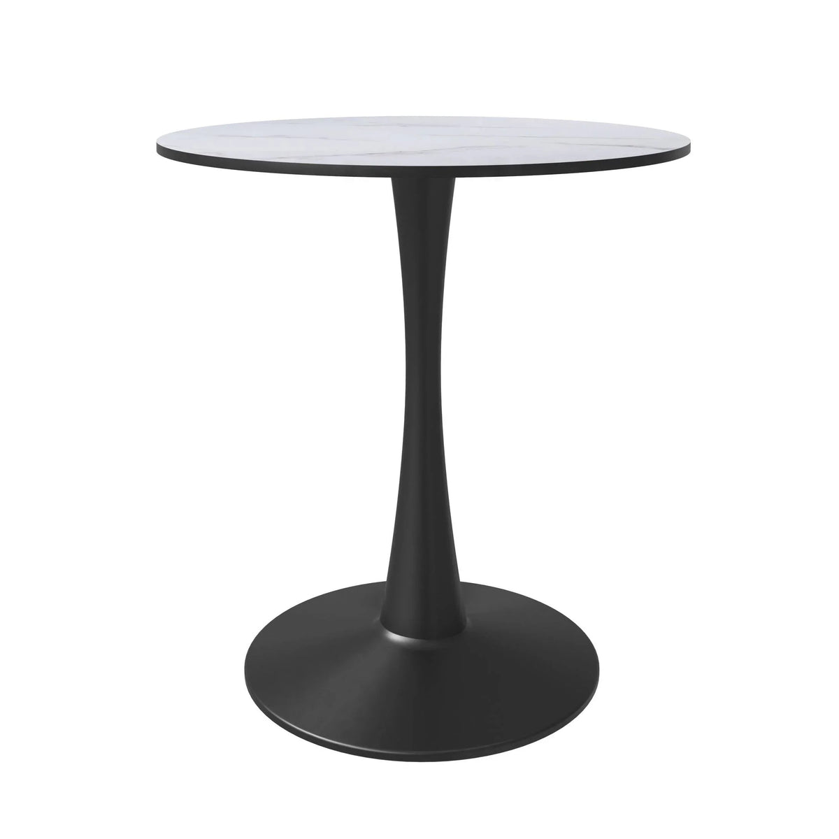 Bristol 24" Round Dining Table with MDF Wood Tabletop in Black Steel - Elax Furniture