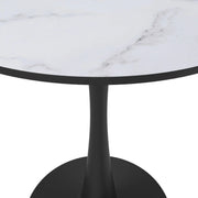 Bristol 24" Round Dining Table with MDF Wood Tabletop in Black Steel - Elax Furniture