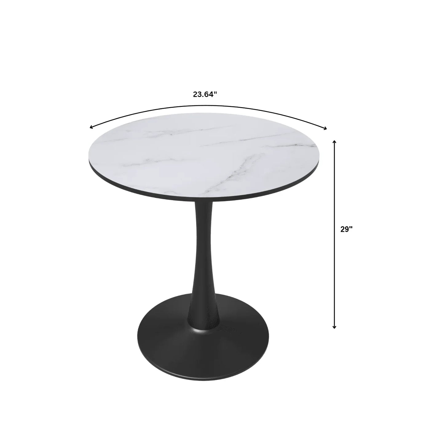 Bristol 24" Round Dining Table with MDF Wood Tabletop in Black Steel - Elax Furniture