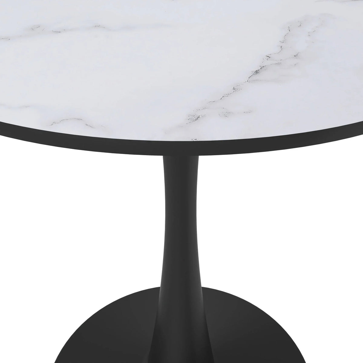 Bristol 24" Round Dining Table with MDF Wood Tabletop in Black Steel - Elax Furniture