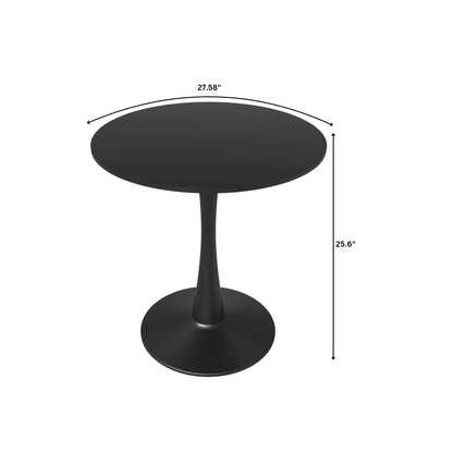 Bristol 27" Round Dining Table with MDF Wood Tabletop in Black Steel - Elax Furniture