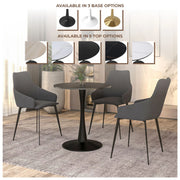 Bristol 27" Round Dining Table with MDF Wood Tabletop in Black Steel - Elax Furniture