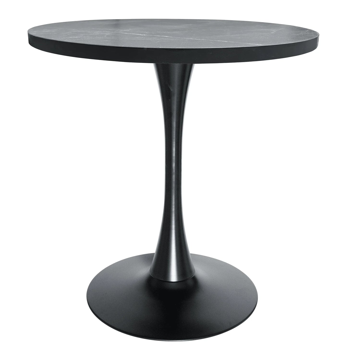 Bristol Round Dining Table with 27" MDF Tabletop and Black Iron Pedestal Base - Elax Furniture