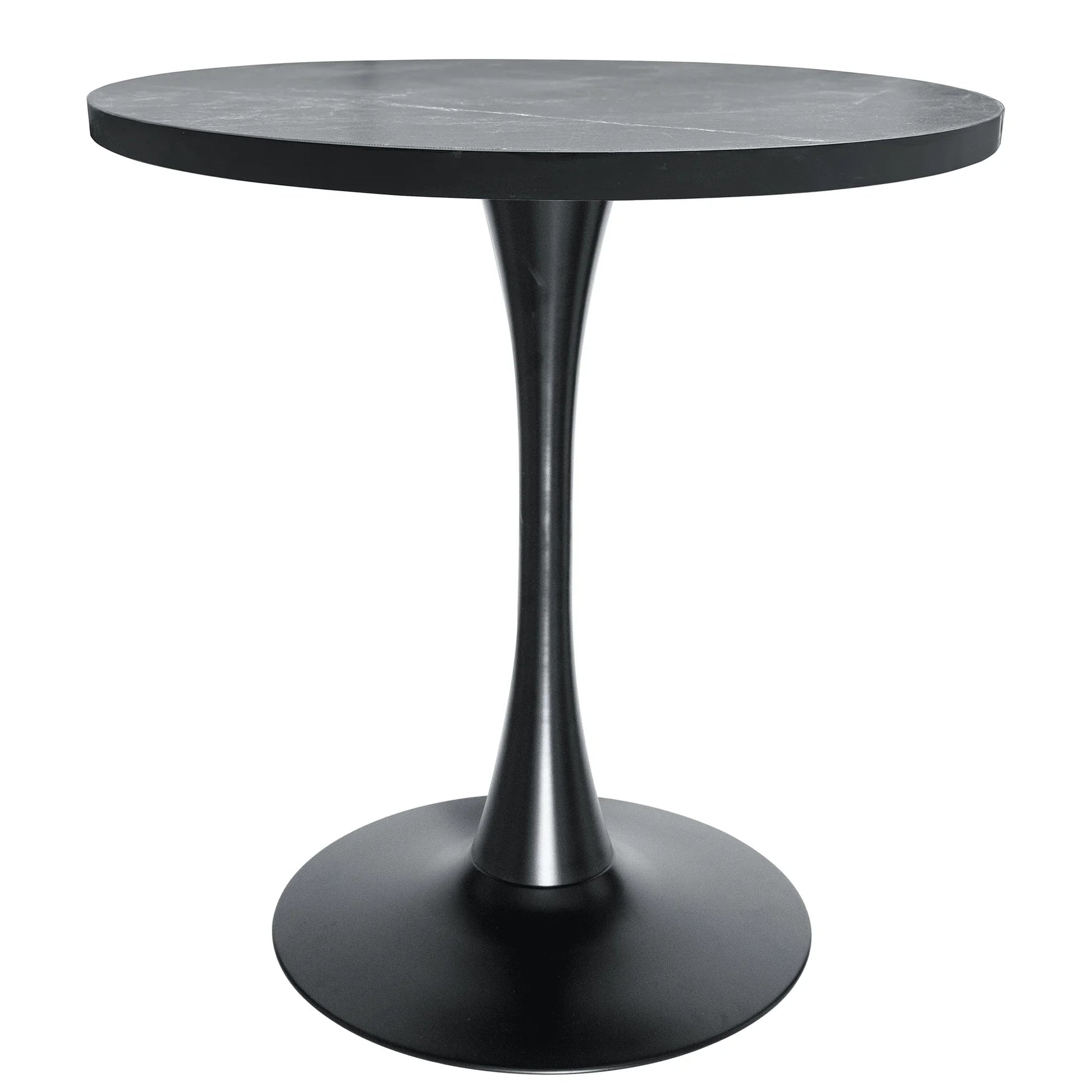 Bristol Round Dining Table with 27" MDF Tabletop and Black Iron Pedestal Base - Elax Furniture