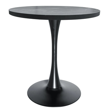 Bristol Round Dining Table with 27" MDF Tabletop and Black Iron Pedestal Base - Elax Furniture
