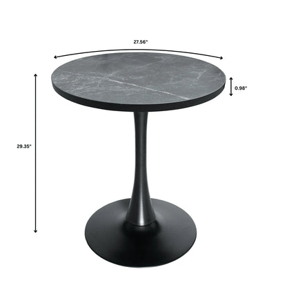 Bristol Round Dining Table with 27" MDF Tabletop and Black Iron Pedestal Base - Elax Furniture