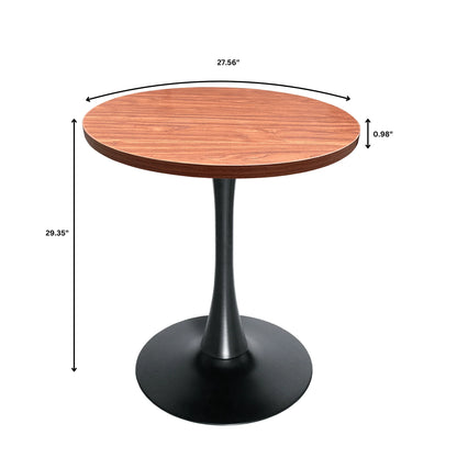 Bristol Round Dining Table with 27" MDF Tabletop and Black Iron Pedestal Base - Elax Furniture