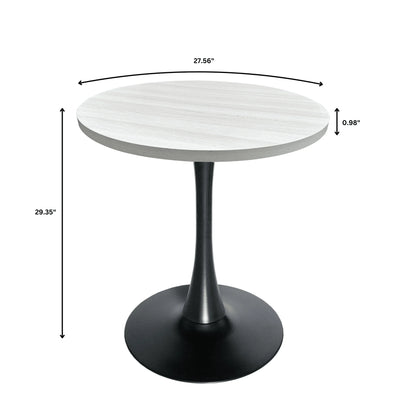 Bristol Round Dining Table with 27" MDF Tabletop and Black Iron Pedestal Base - Elax Furniture