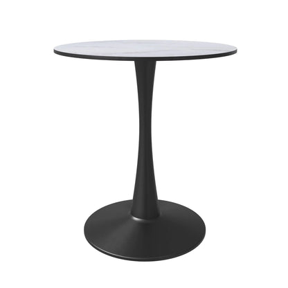 Bristol 27" Round Dining Table with MDF Wood Tabletop in Black Steel - Elax Furniture