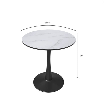 Bristol 27" Round Dining Table with MDF Wood Tabletop in Black Steel - Elax Furniture