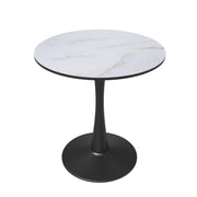 Bristol 27" Round Dining Table with MDF Wood Tabletop in Black Steel - Elax Furniture