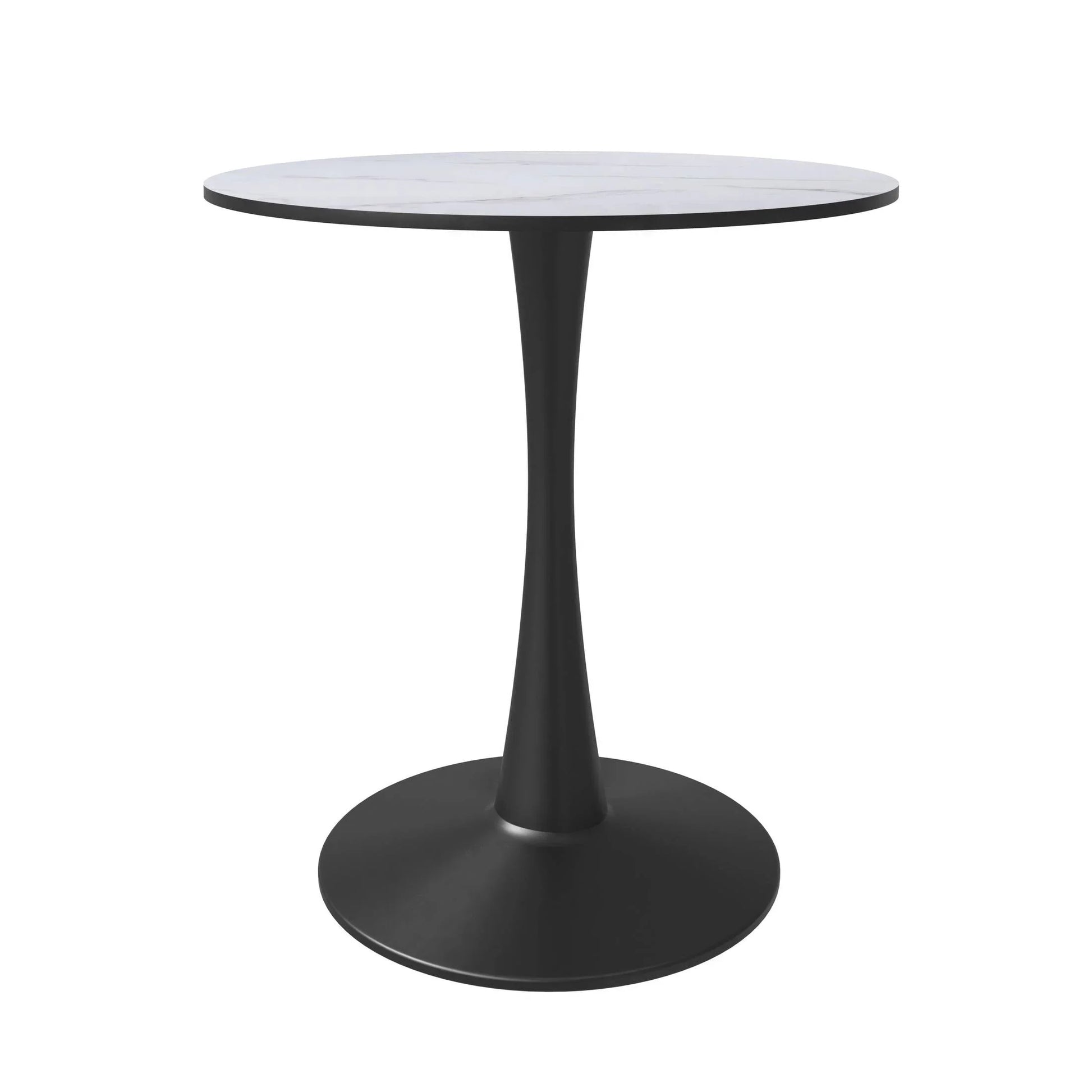 Bristol 27" Round Dining Table with MDF Wood Tabletop in Black Steel - Elax Furniture