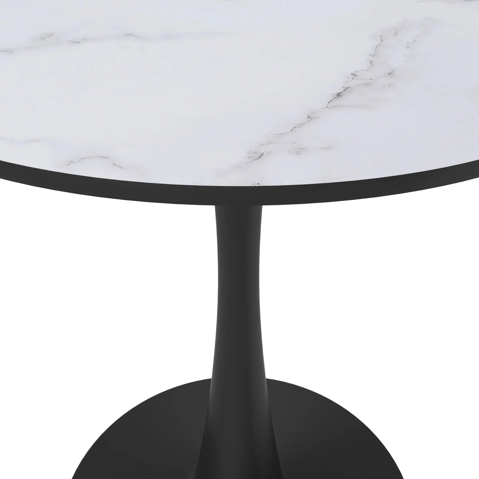 Bristol 27" Round Dining Table with MDF Wood Tabletop in Black Steel - Elax Furniture
