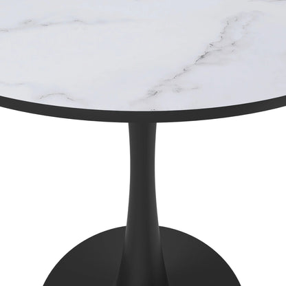 Bristol 27" Round Dining Table with MDF Wood Tabletop in Black Steel - Elax Furniture