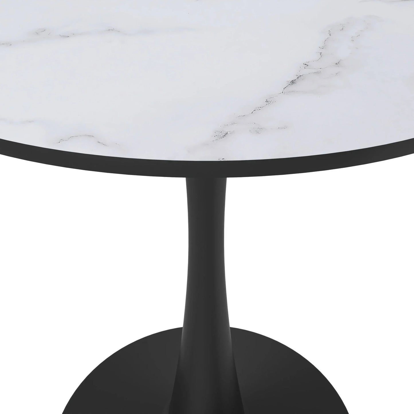 Bristol 27" Round Dining Table with MDF Wood Tabletop in Black Steel - Elax Furniture