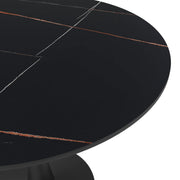 Bristol 31" Round Dining Table with Sintered Stone Tabletop in Black Steel - Elax Furniture