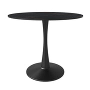Bristol 31" Round Dining Table with Sintered Stone Tabletop in Black Steel - Elax Furniture