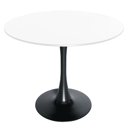 Bristol 32" Round Dining Table with Wood Top and Iron Pedestal Base - Elax Furniture