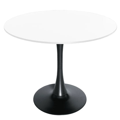 Bristol 32" Round Dining Table with Wood Top and Iron Pedestal Base - Elax Furniture