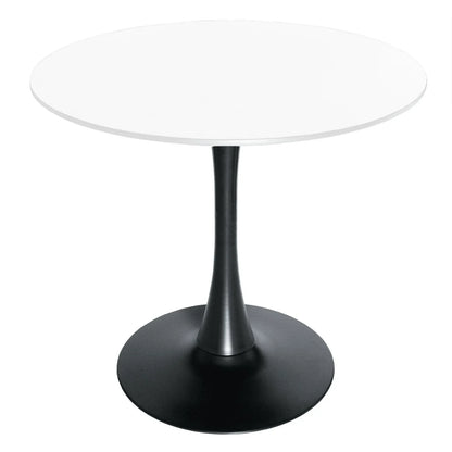 Bristol 27" Round Dining Table with MDF Wood Tabletop in Black Steel - Elax Furniture