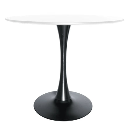 Bristol 32" Round Dining Table with Wood Top and Iron Pedestal Base - Elax Furniture