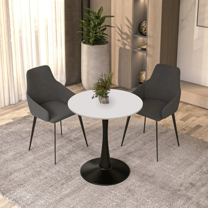 Bristol 27" Round Dining Table with MDF Wood Tabletop in Black Steel - Elax Furniture