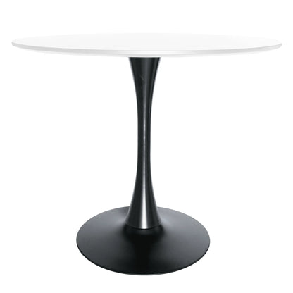 Bristol 32" Round Dining Table with Wood Top and Iron Pedestal Base - Elax Furniture
