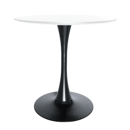 Bristol 24" Round Dining Table with MDF Wood Tabletop in Black Steel - Elax Furniture