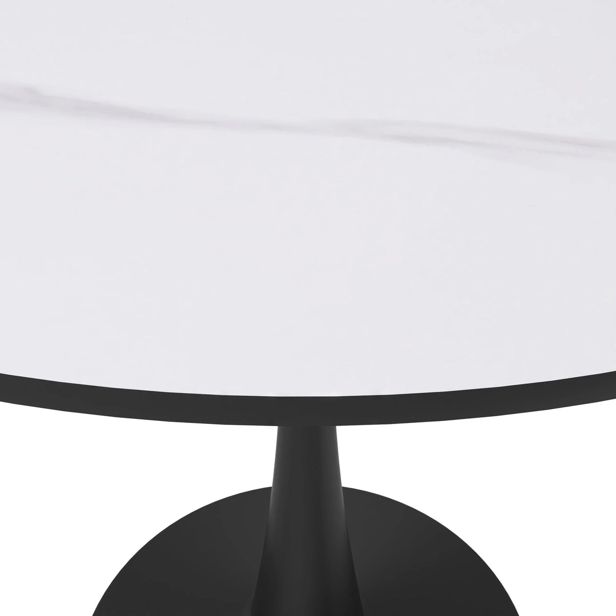 Bristol 31" Round Dining Table with Sintered Stone Tabletop in Black Steel - Elax Furniture