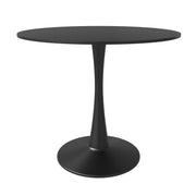 Bristol 5-Piece Dining Set 35" Round Dining Table in Black Iron - 4 ABS Plastic Side Chair in Gold Base - Elax Furniture