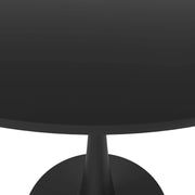 Bristol 5-Piece Dining Set 35" Round Dining Table in Black Iron - 4 ABS Plastic Side Chair in Gold Base - Elax Furniture